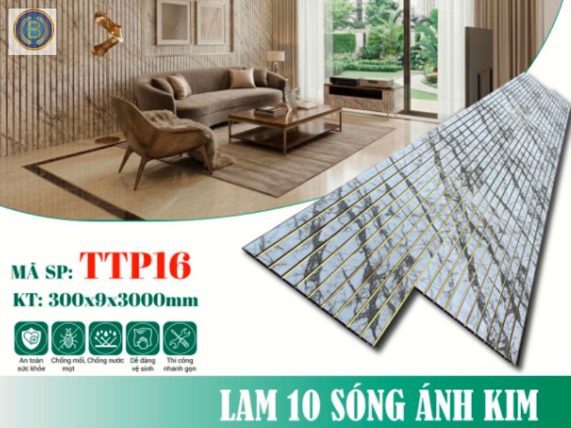 Tấm ốp Lam sóng ánh kim mã mới Tấm ốp Lam sóng ánh kim mã mới