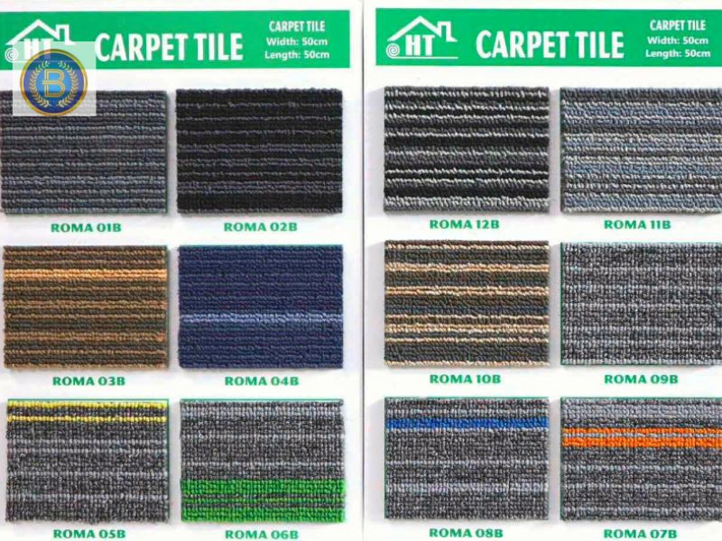 Bảng màu thảm Tấm đế nhựa đường 5mm cho khách tham khảo