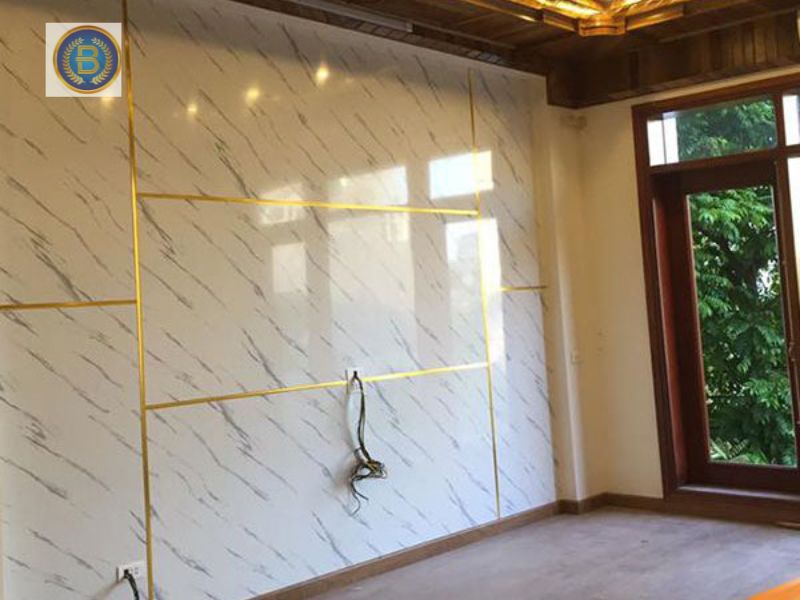 Tấm ốp PVC sau khi lên tường