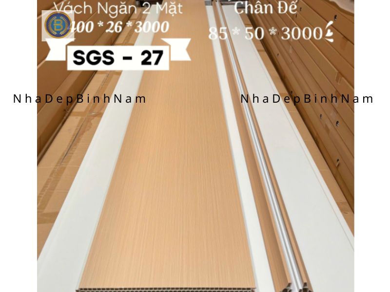 Vách ngăn nhựa 2 mặt màu vân gõ Vách ngăn nhựa 2 mặt màu vân gõ
